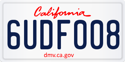 CA license plate 6UDF008