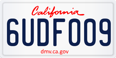 CA license plate 6UDF009