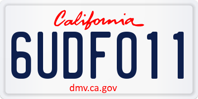 CA license plate 6UDF011