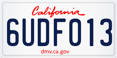 CA license plate 6UDF013