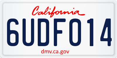 CA license plate 6UDF014