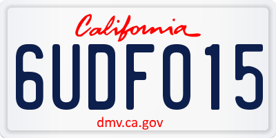 CA license plate 6UDF015