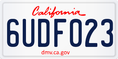 CA license plate 6UDF023