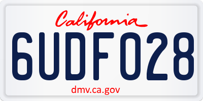 CA license plate 6UDF028