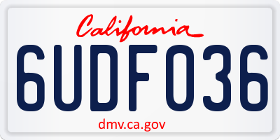 CA license plate 6UDF036