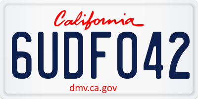 CA license plate 6UDF042
