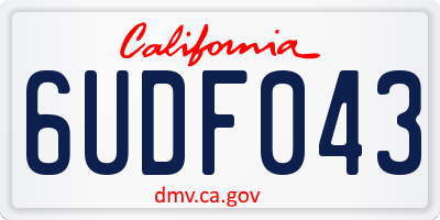 CA license plate 6UDF043