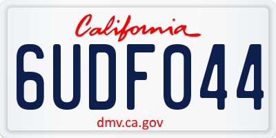 CA license plate 6UDF044