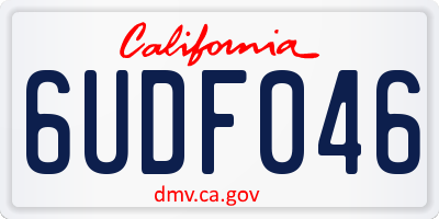 CA license plate 6UDF046