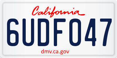 CA license plate 6UDF047