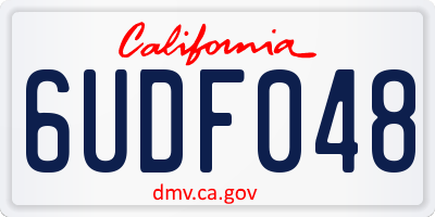 CA license plate 6UDF048