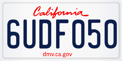 CA license plate 6UDF050