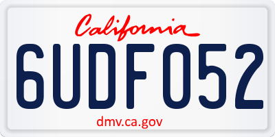 CA license plate 6UDF052