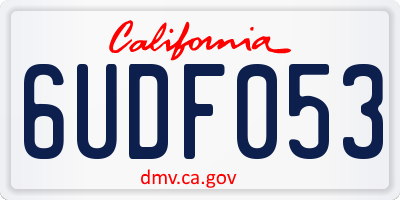 CA license plate 6UDF053