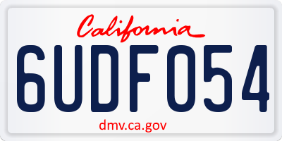 CA license plate 6UDF054