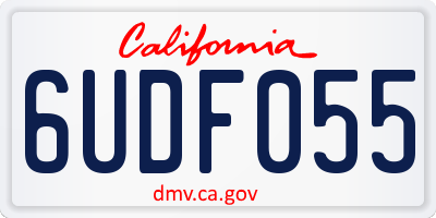 CA license plate 6UDF055