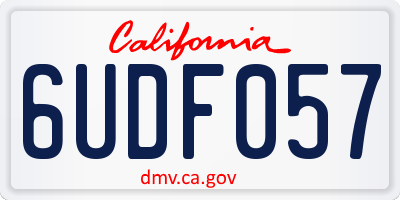 CA license plate 6UDF057