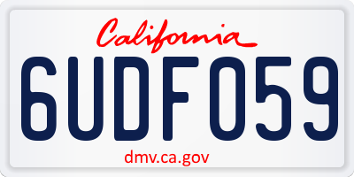 CA license plate 6UDF059