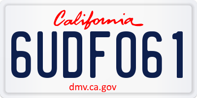 CA license plate 6UDF061
