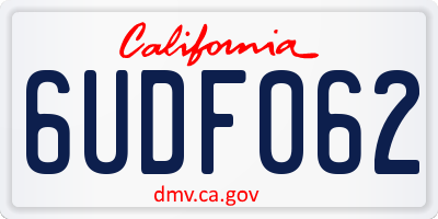 CA license plate 6UDF062
