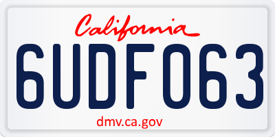 CA license plate 6UDF063