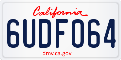 CA license plate 6UDF064