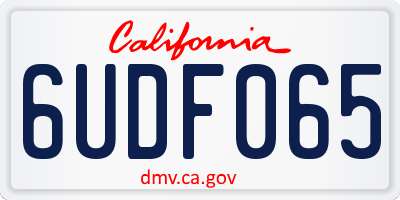 CA license plate 6UDF065