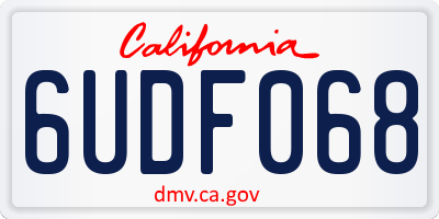 CA license plate 6UDF068