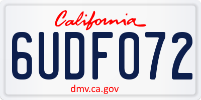 CA license plate 6UDF072