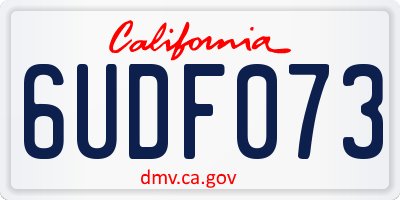 CA license plate 6UDF073