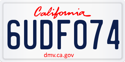 CA license plate 6UDF074