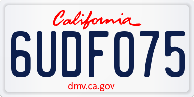 CA license plate 6UDF075