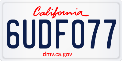 CA license plate 6UDF077
