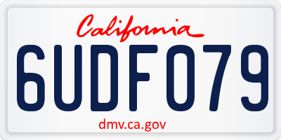 CA license plate 6UDF079
