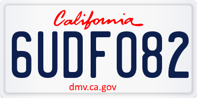 CA license plate 6UDF082