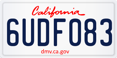 CA license plate 6UDF083