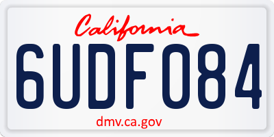 CA license plate 6UDF084