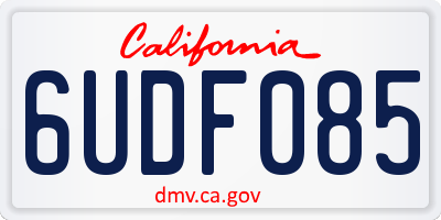 CA license plate 6UDF085