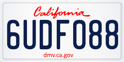 CA license plate 6UDF088
