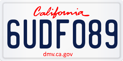 CA license plate 6UDF089