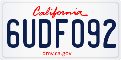CA license plate 6UDF092