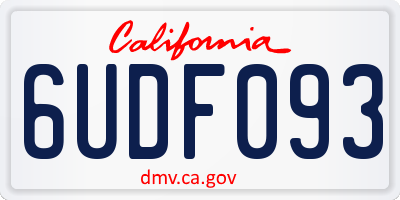 CA license plate 6UDF093