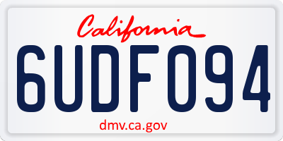 CA license plate 6UDF094