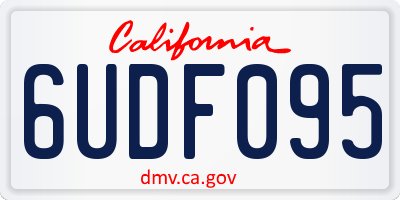 CA license plate 6UDF095