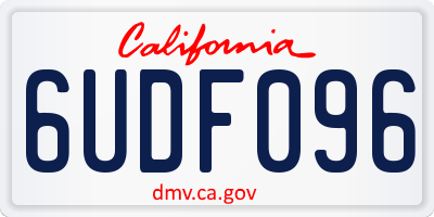 CA license plate 6UDF096