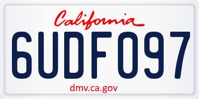 CA license plate 6UDF097