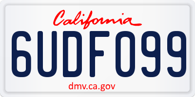 CA license plate 6UDF099