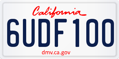 CA license plate 6UDF100