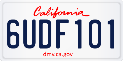 CA license plate 6UDF101
