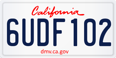 CA license plate 6UDF102